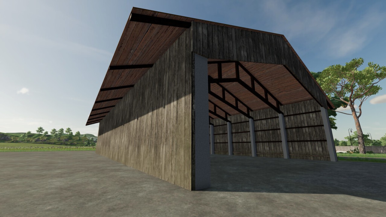 Grand hangar en bois