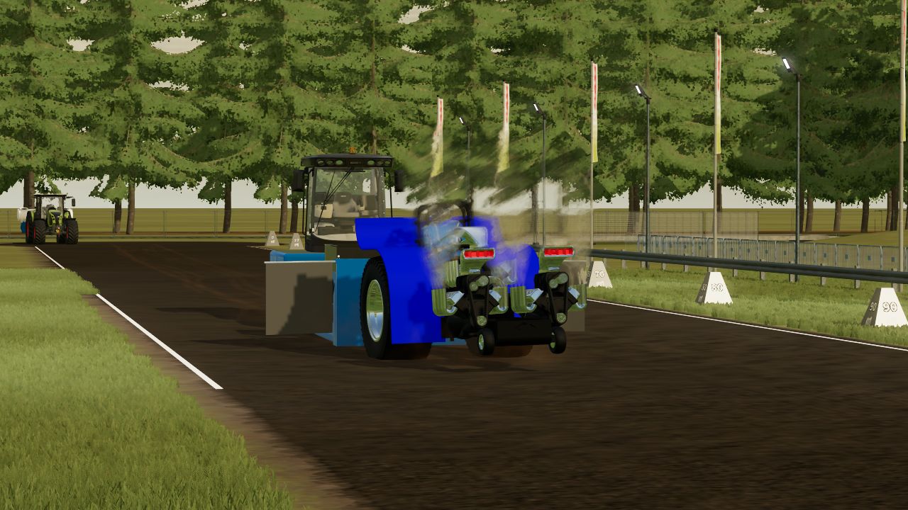 Blue Modified Pulling Tractor