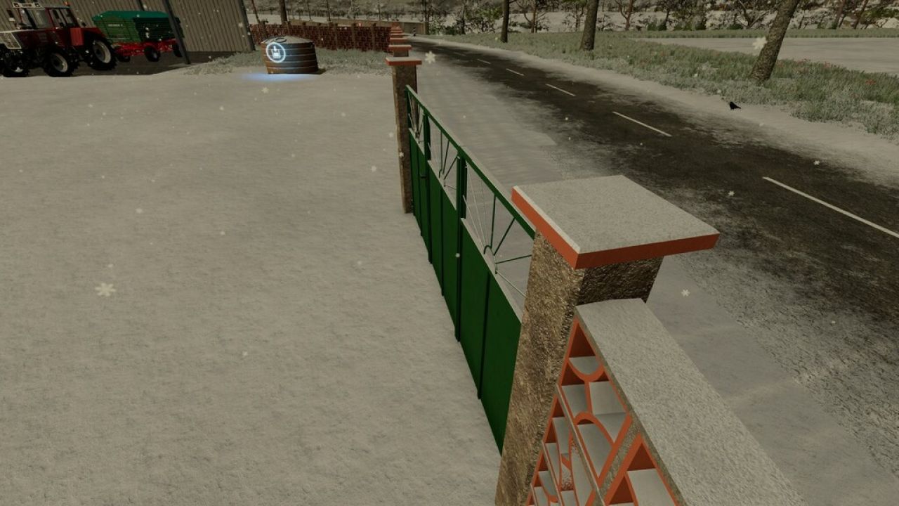 Brick Fence And Metal Gate