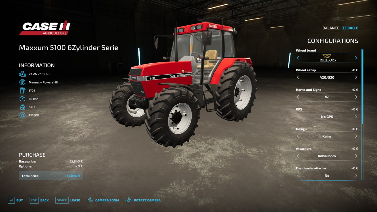 Case IH Maxxum 5100 Series 6cyl