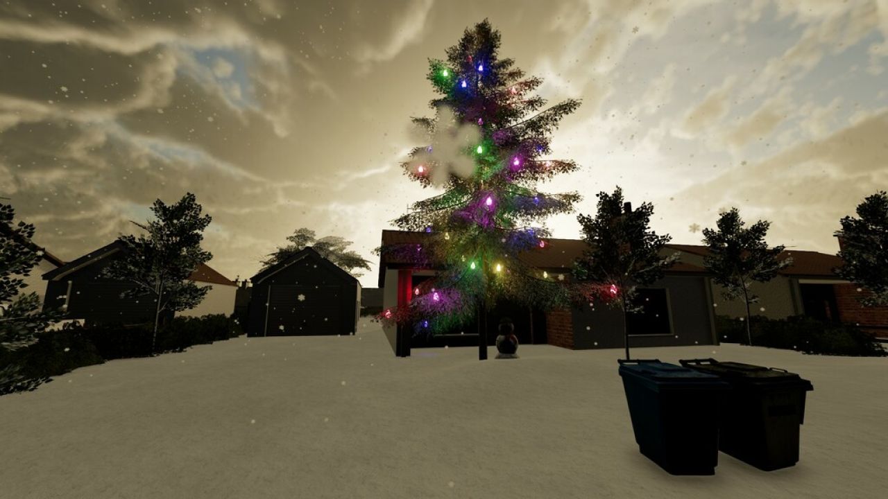 Weihnachtsbaum mit Schneemann und Liedern