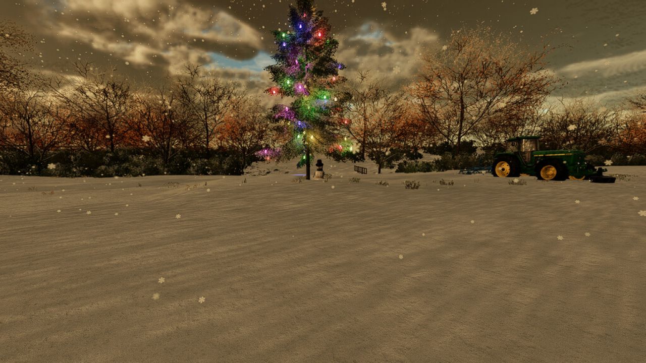 Albero di Natale con pupazzo di neve