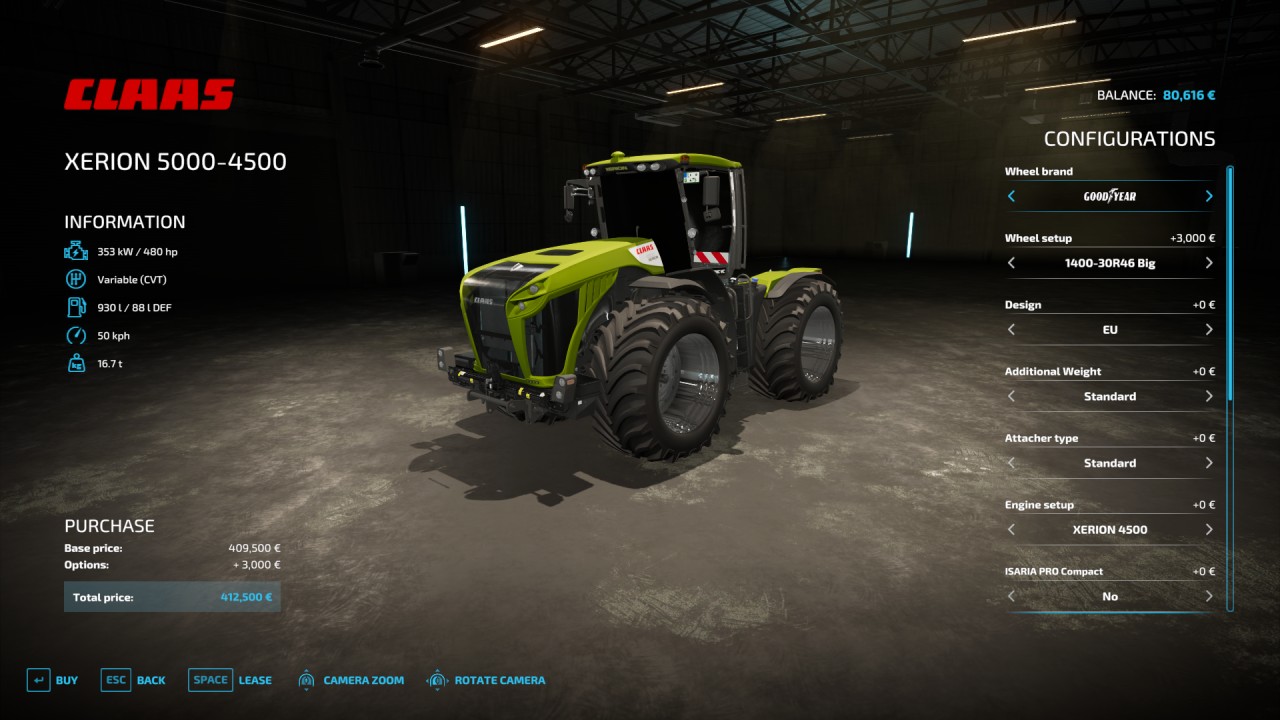 Claas Xerion 5000 VC 2.0 y Kaweco cuello de cisne tándem