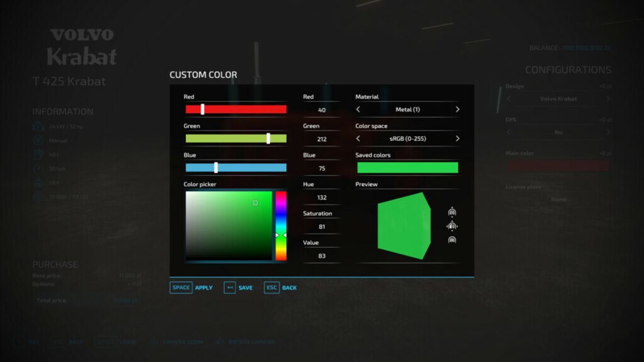 Configuratore di colori