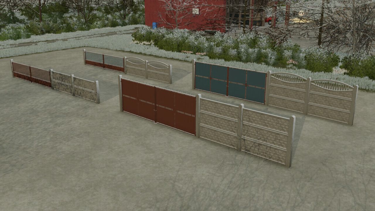 Concrete Fence With Gates