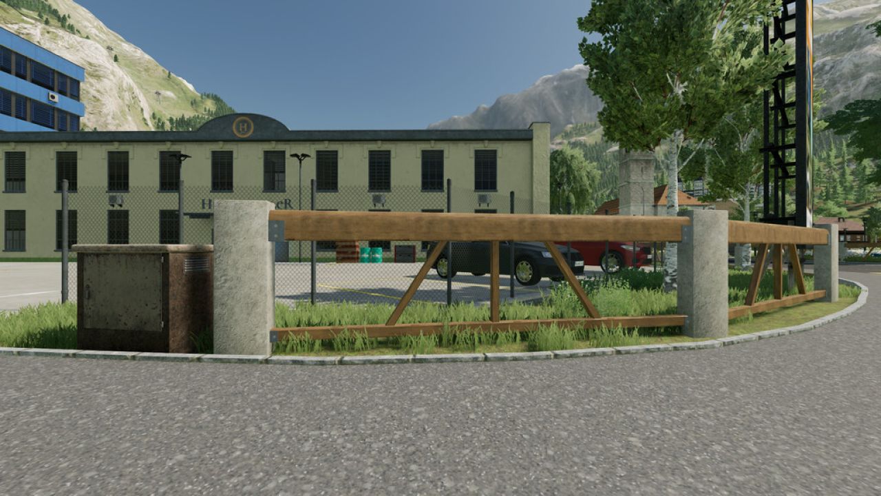 Concrete Pillar With Timber Poles