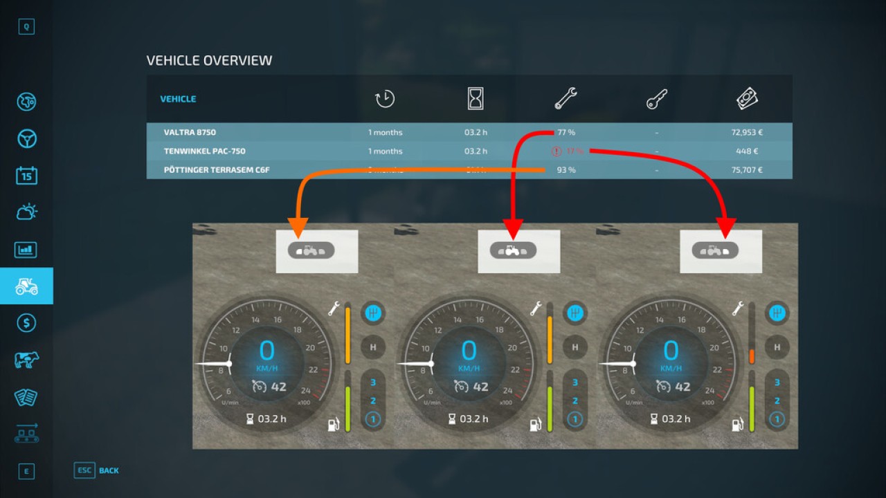 Damage Bar Selection