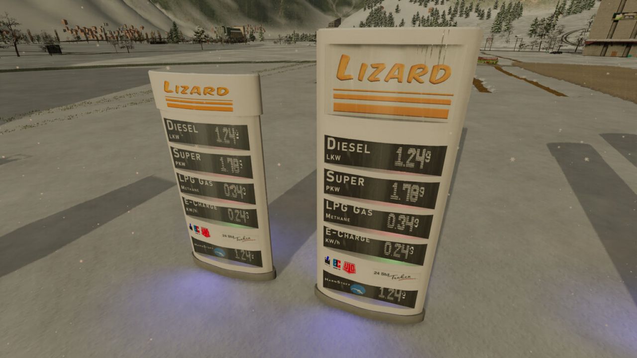 Digital Gasstation Displays Lizard