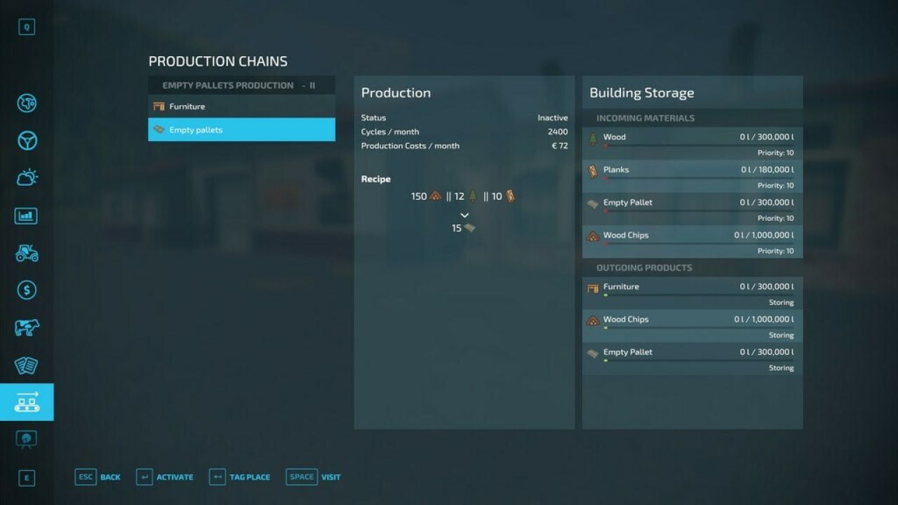 Empty Pallets Production