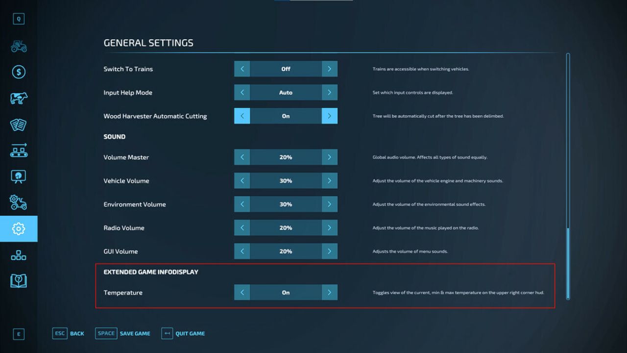 Extended Game Infodisplay