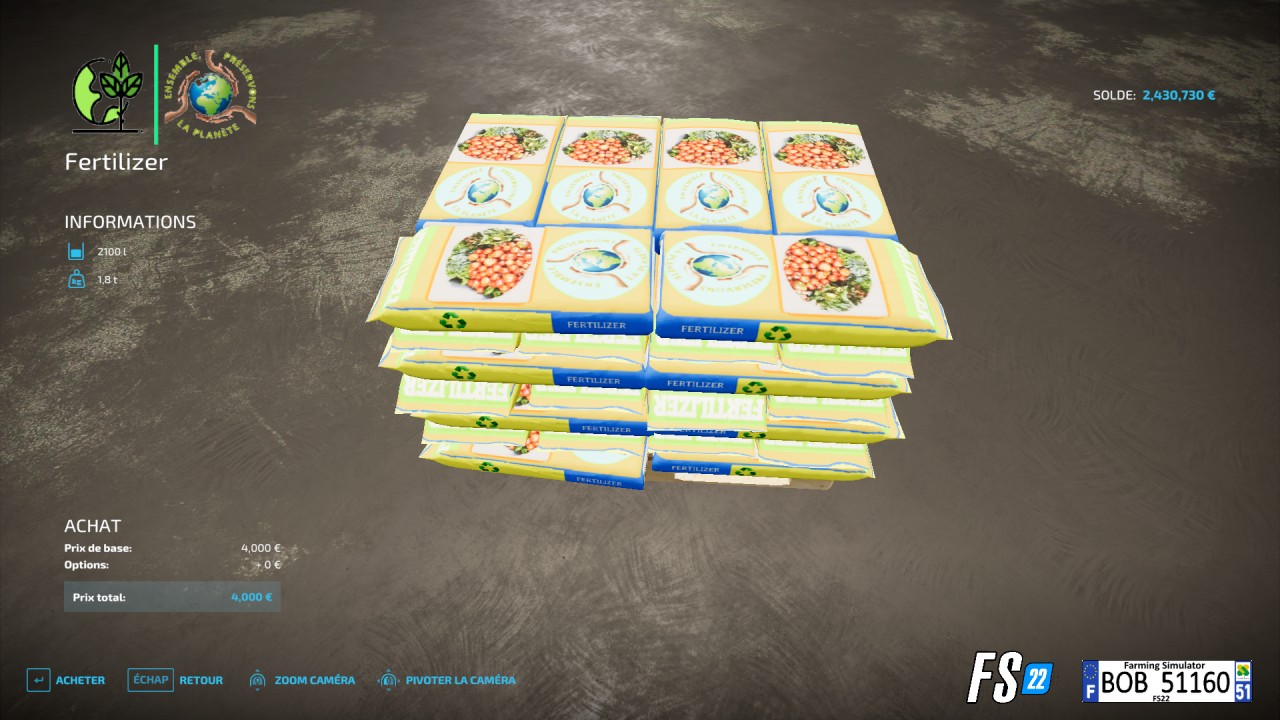 Fertilizer seeds pallets