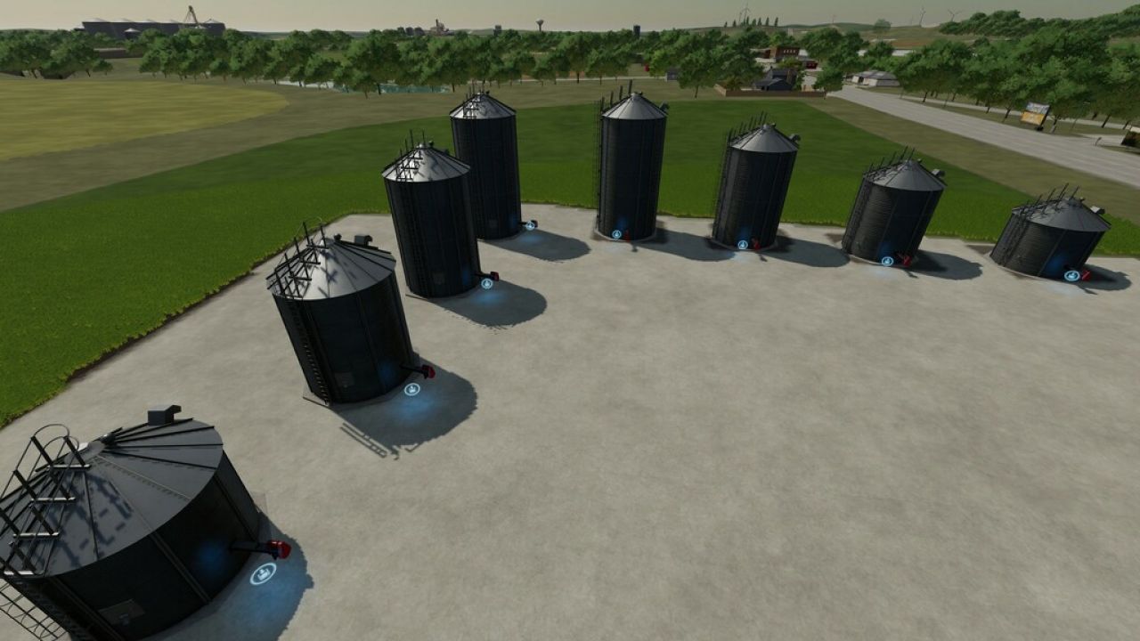 Silos de fundo plano