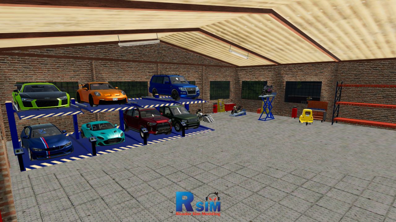 Garaje para coches y motos.