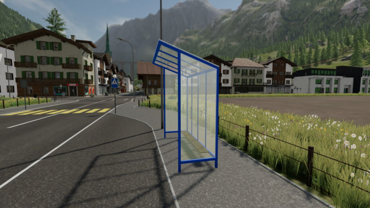 Glass Bus Stop (Prefab)