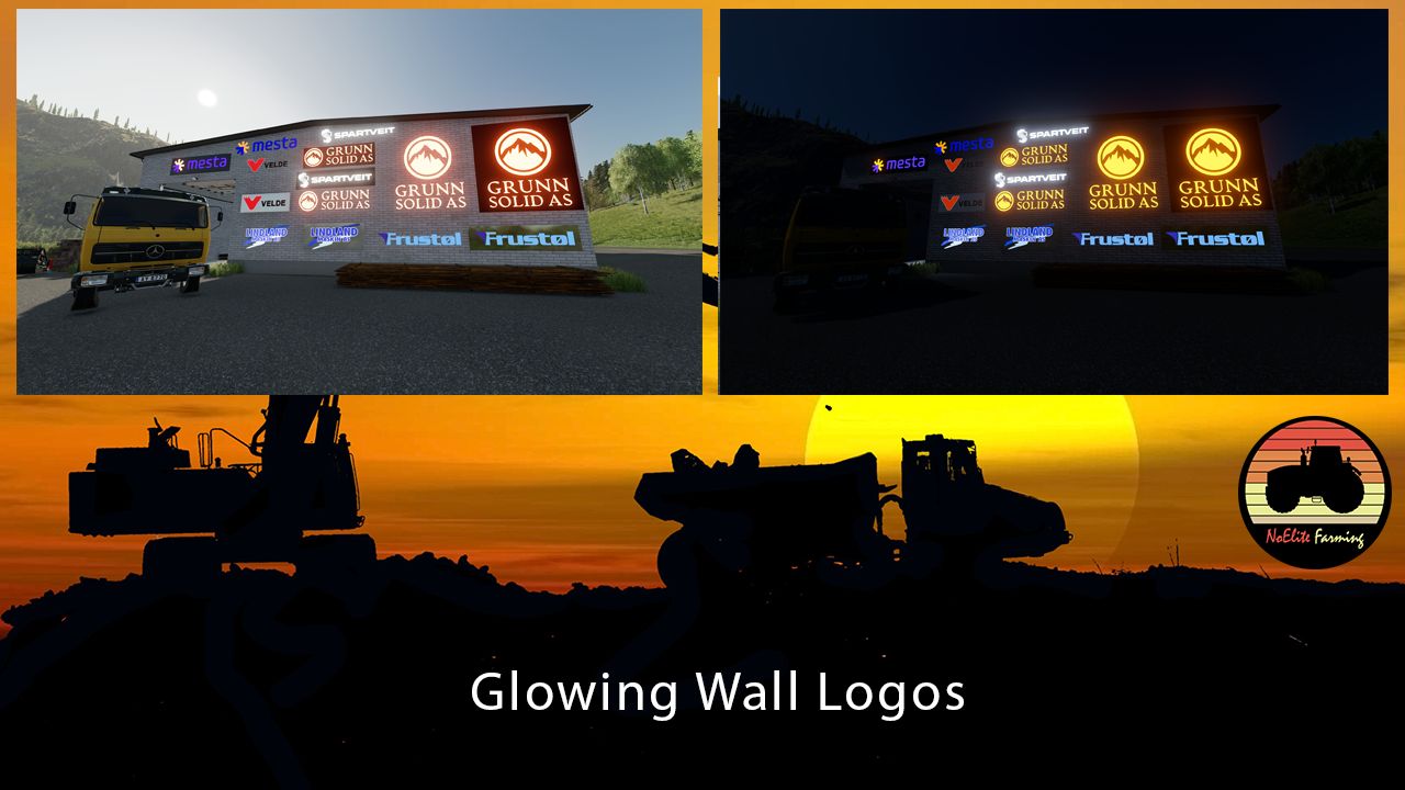 Glowing Wall Logos Pack
