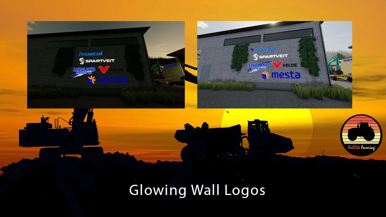 Glowing Wall Logos Pack