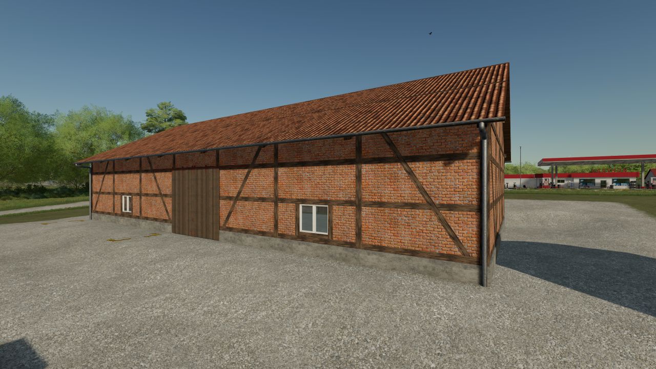 Half-timbered hall with storage for balls (Farming Dud Edition)