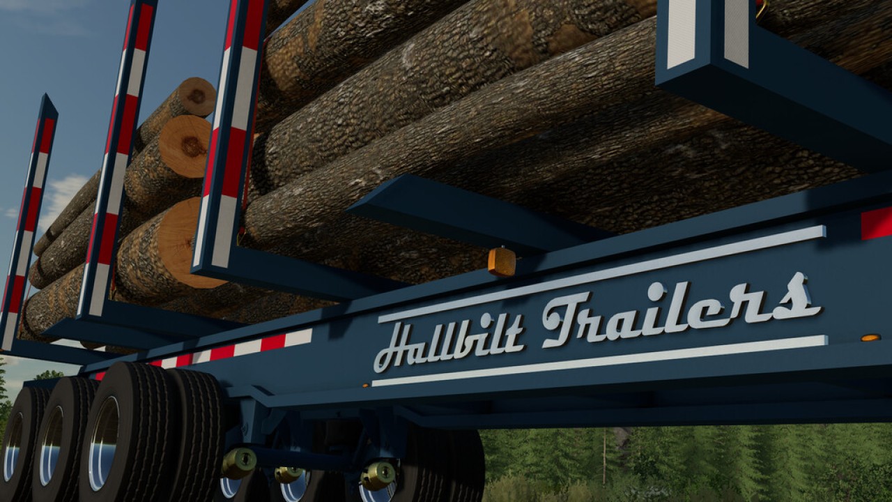 Trailer de toras de três eixos Hallbilt MFG