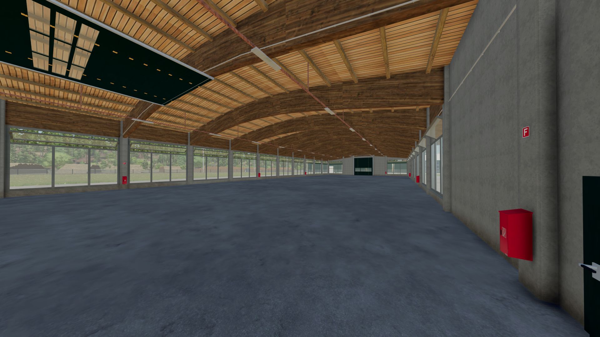 Hangar com um telhado de legumes