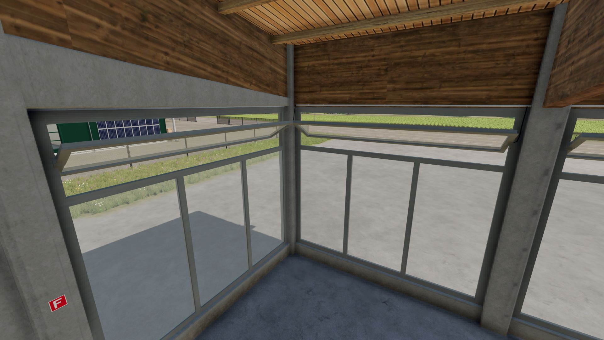 Hangar com um telhado de legumes