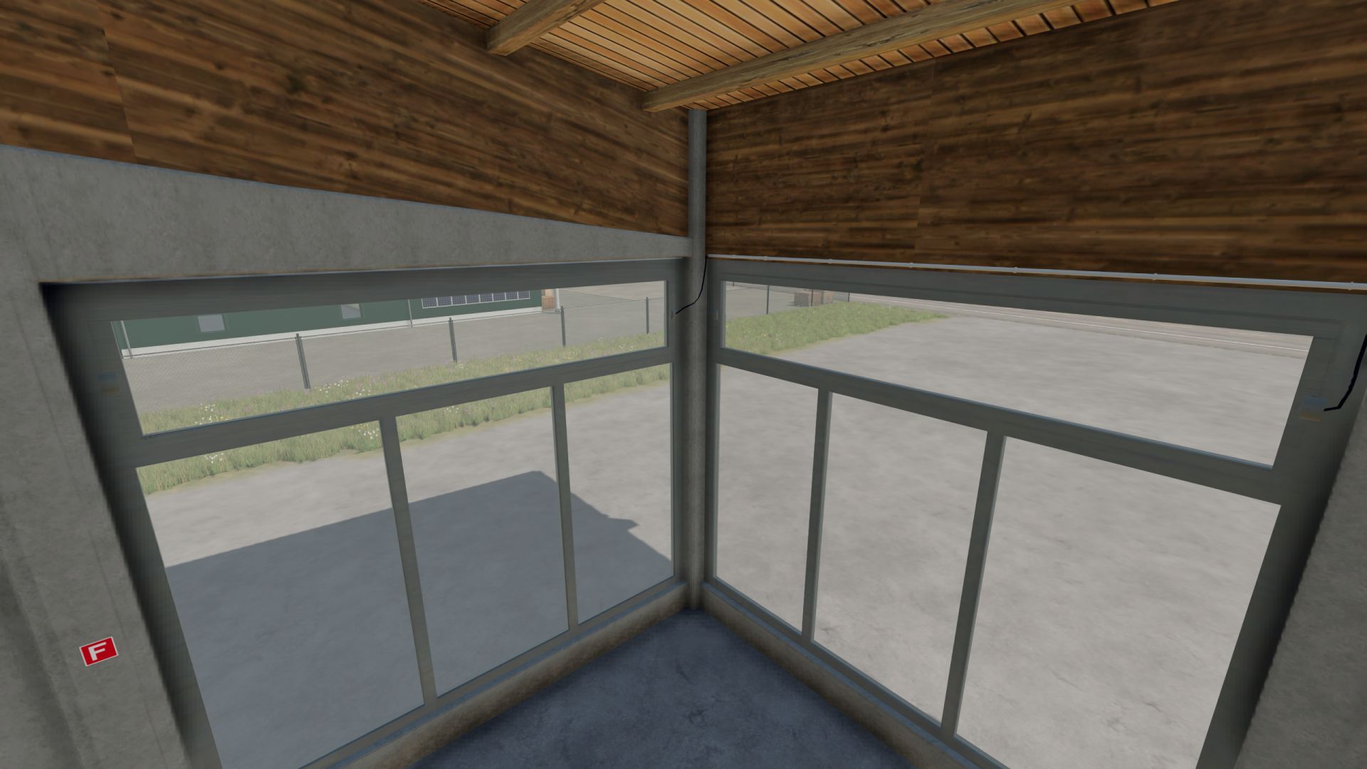 Hangar com um telhado de legumes