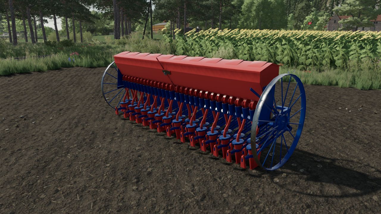 Horse-drawn seeder