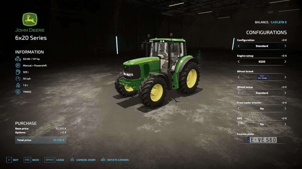 John Deere 6x20 Series