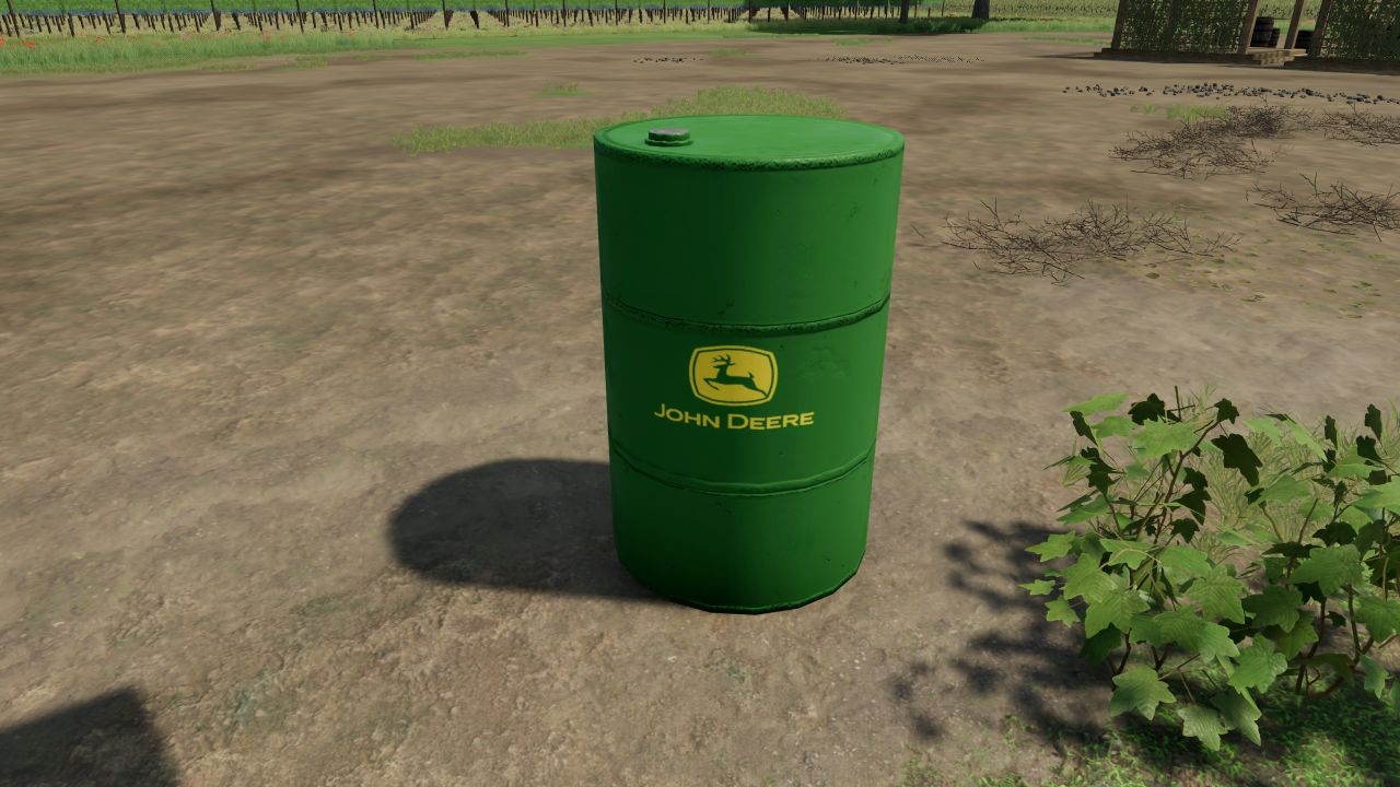 John Deere metal barrel