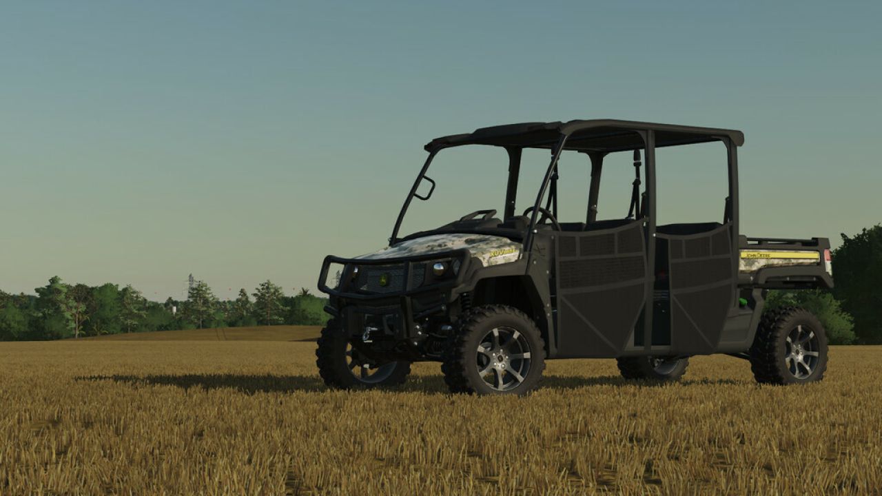 John Deere XUV865E y carro de carga