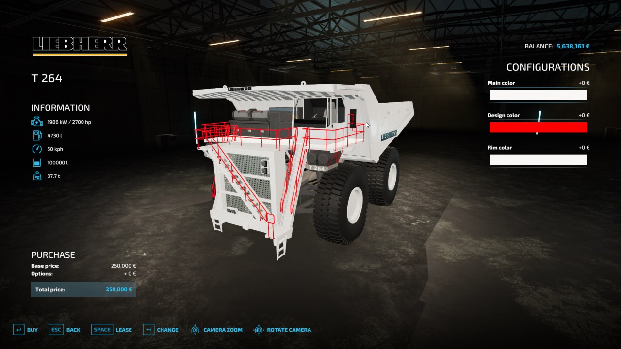 Camion da miniera Liebherr T-264