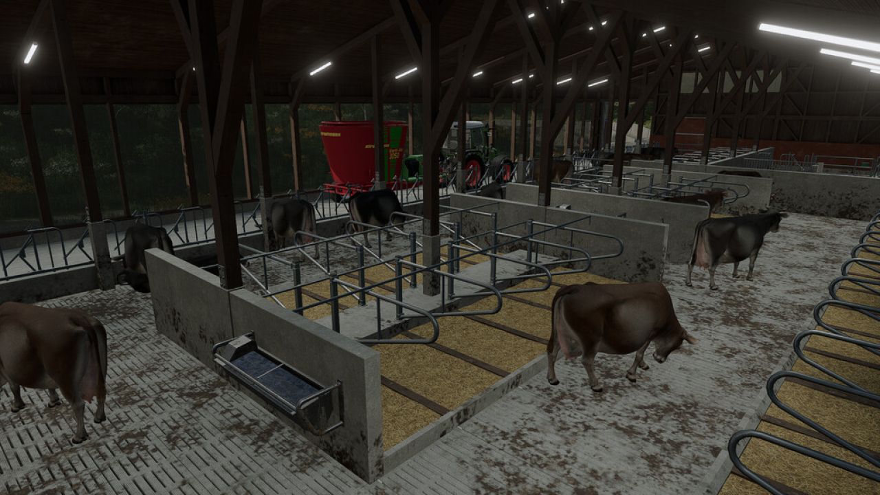 Średniej wielkości stodoła dla krów