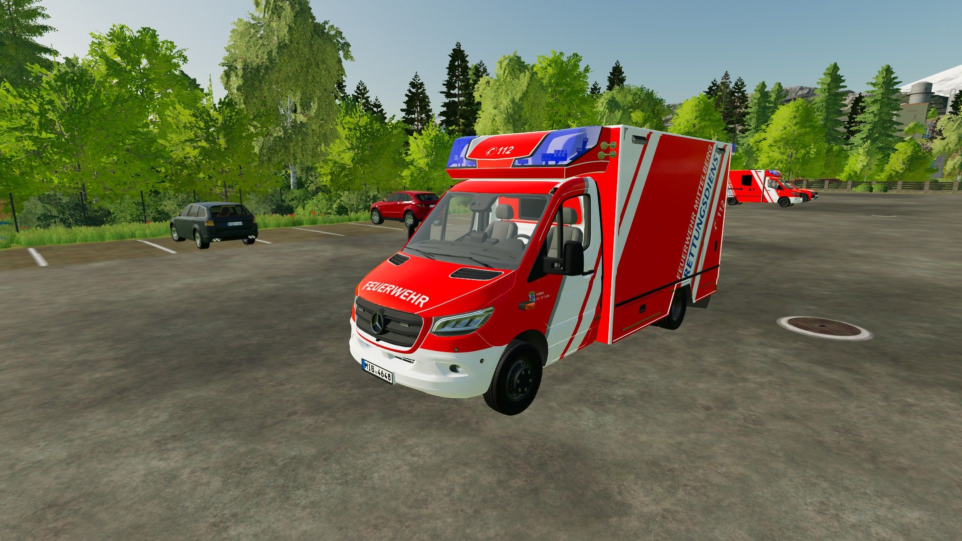 Mercedes Benz Fahrtec RTW of the Mittelberg fire department