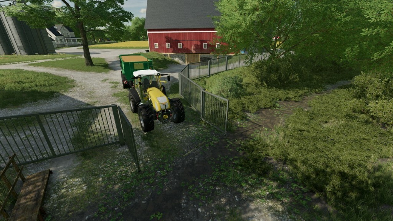 Металлический забор с воротами FS22 - KingMods