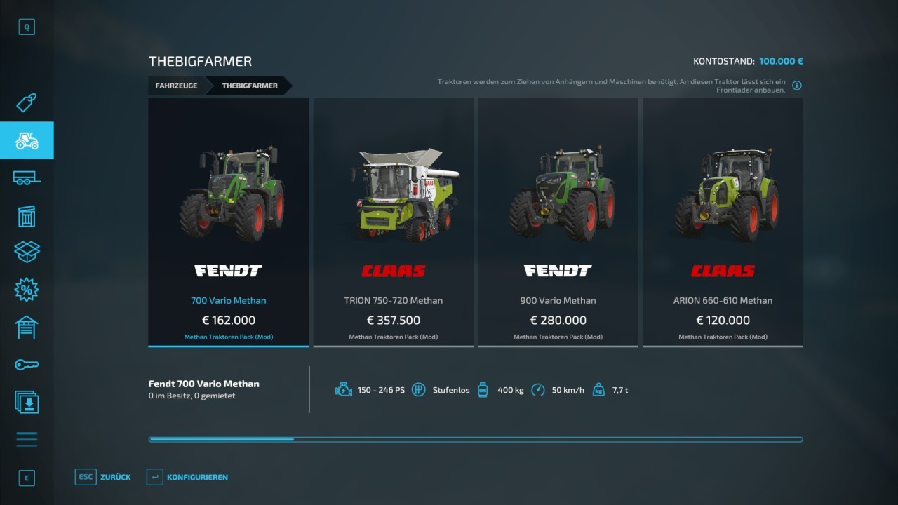 Pack Tracteurs Méthane