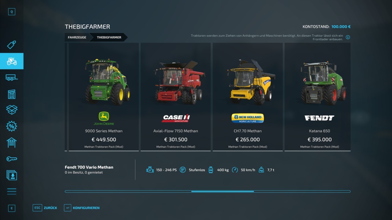 Pack Tracteurs Méthane