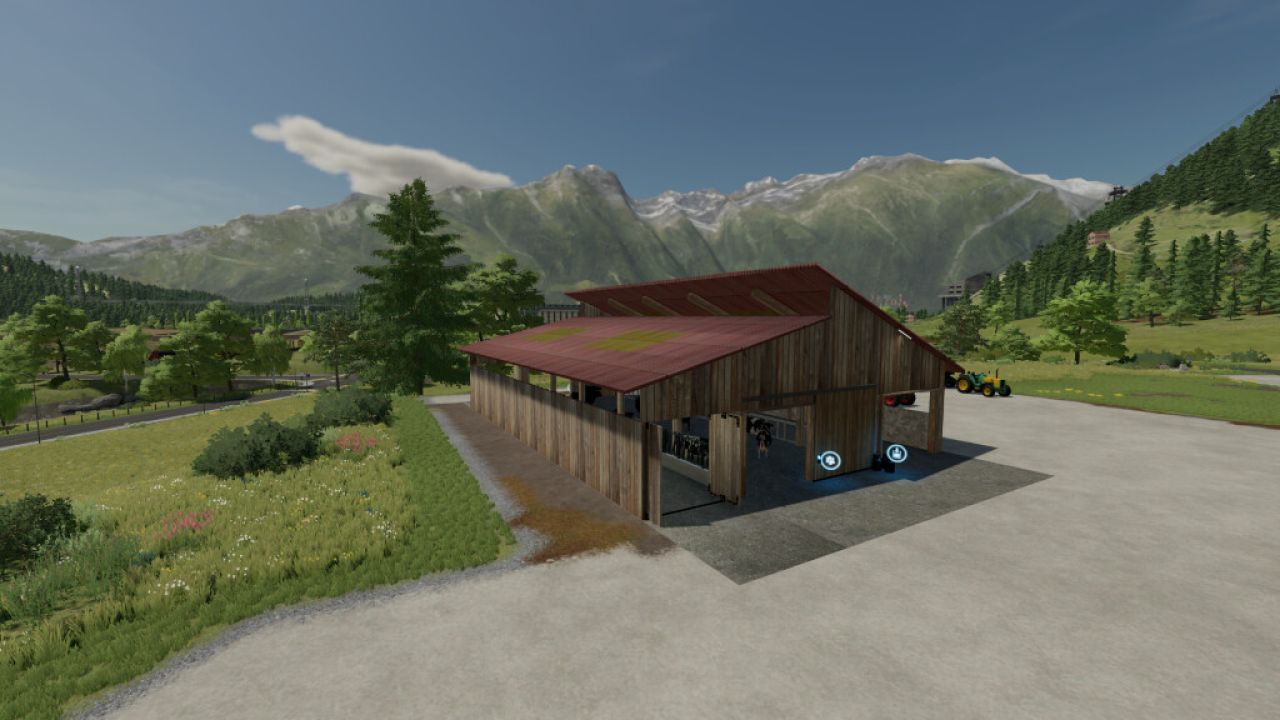 Modern Free-Range Cattle Barn