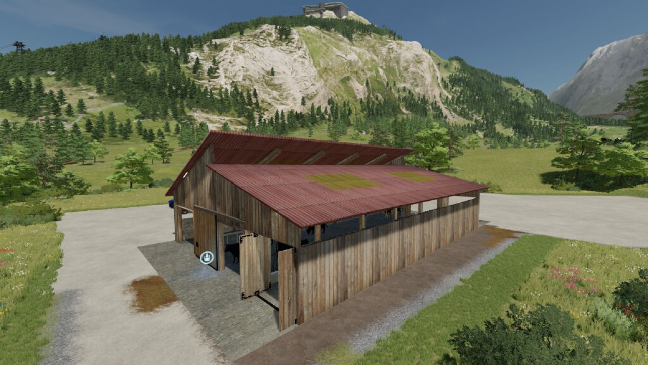 Modern Free-Range Cattle Barn