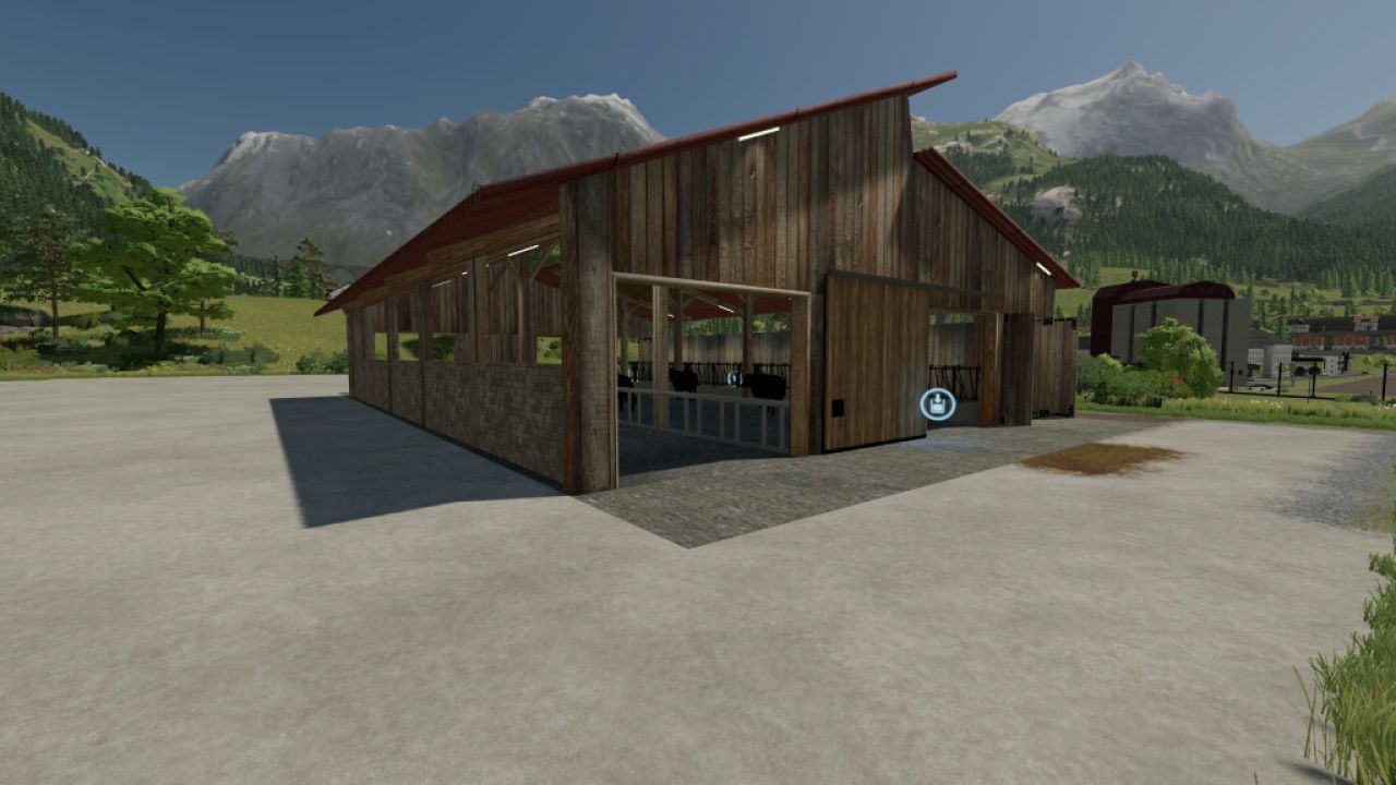 Modern Free-Range Cattle Barn