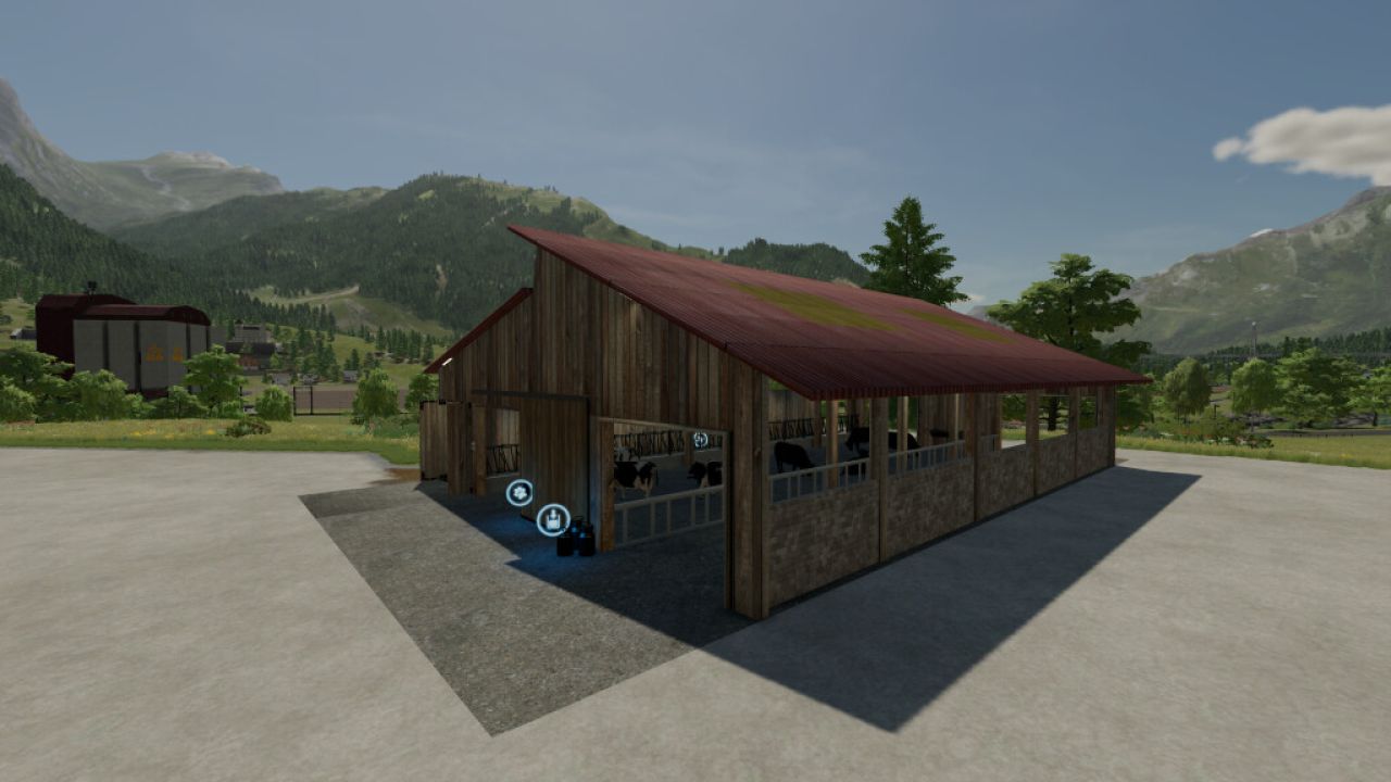 Modern Free-Range Cattle Barn