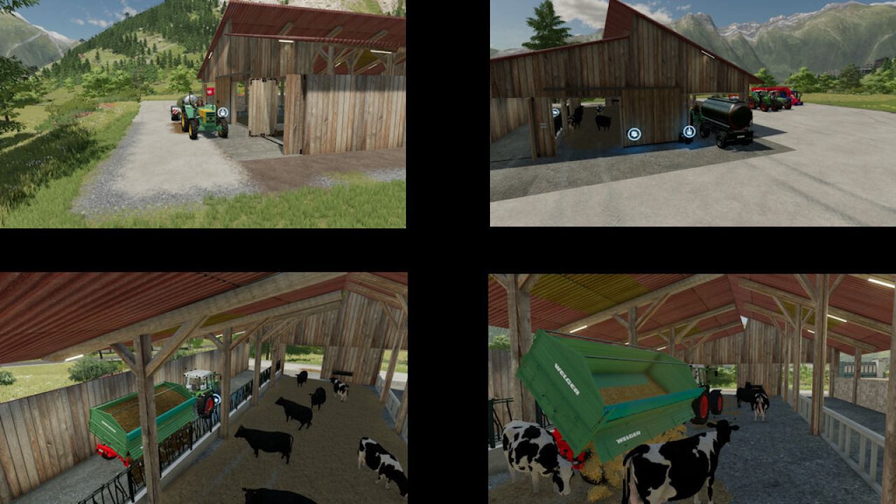 Modern Free-Range Cattle Barn