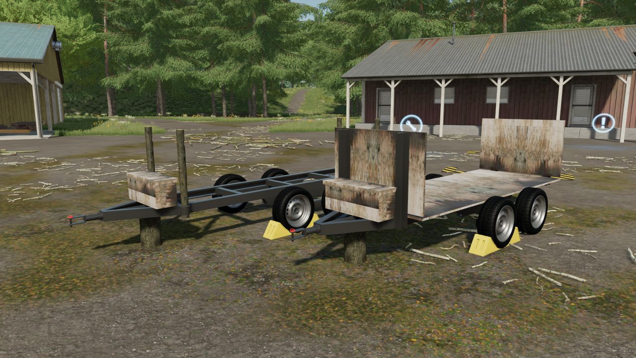 Old homemade style log trailer