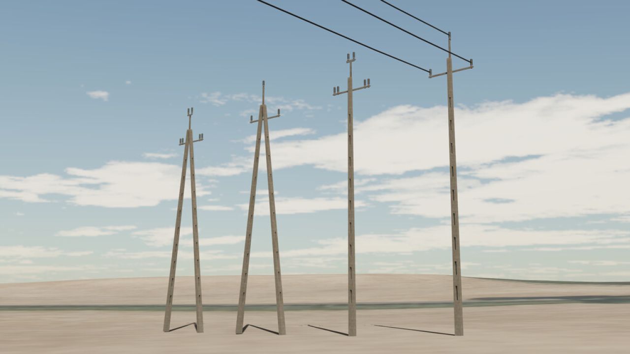 Pacote de postes de energia antigos (Prefab)