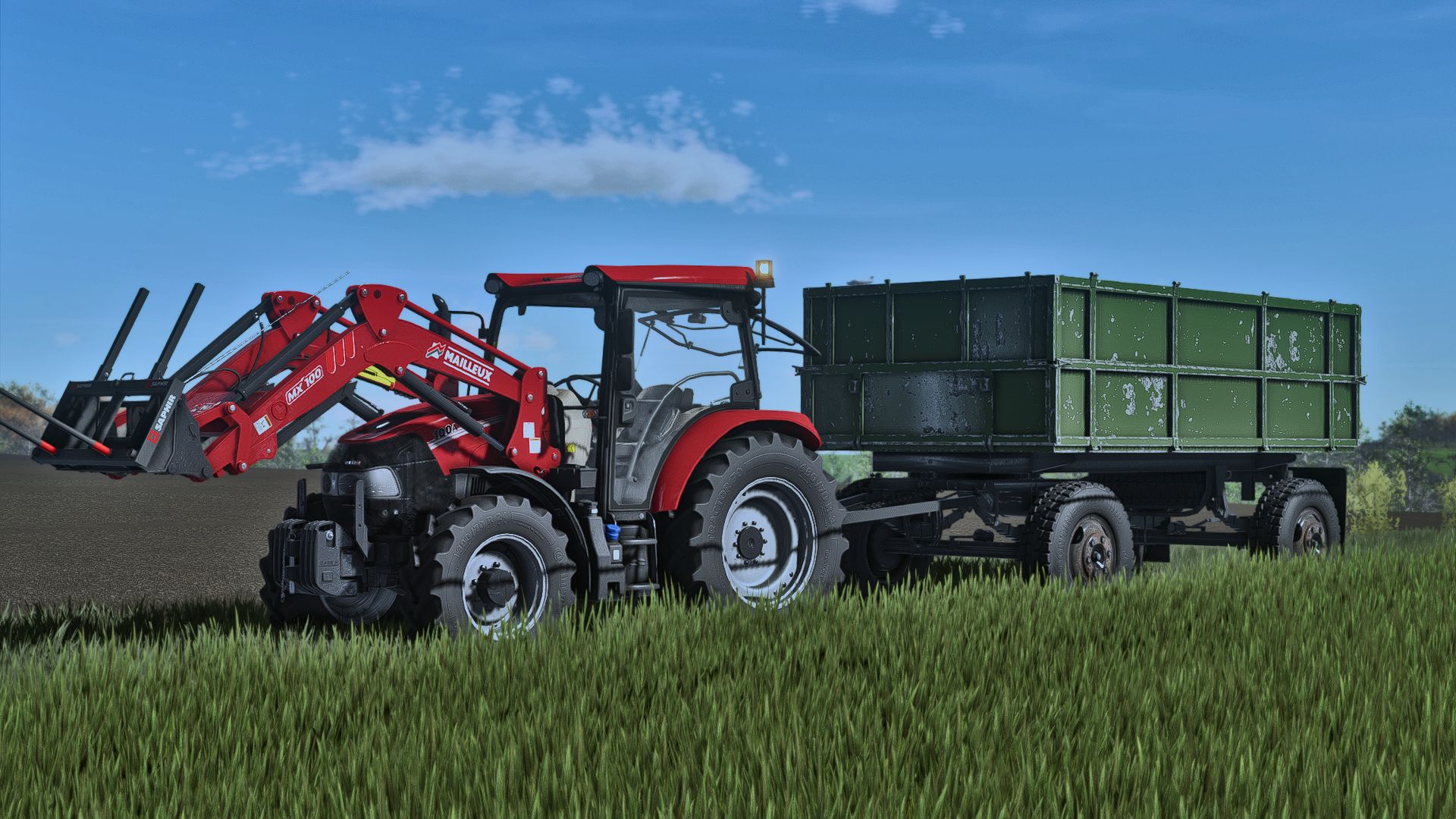 Vecchio rimorchio agricolo rumeno 7T