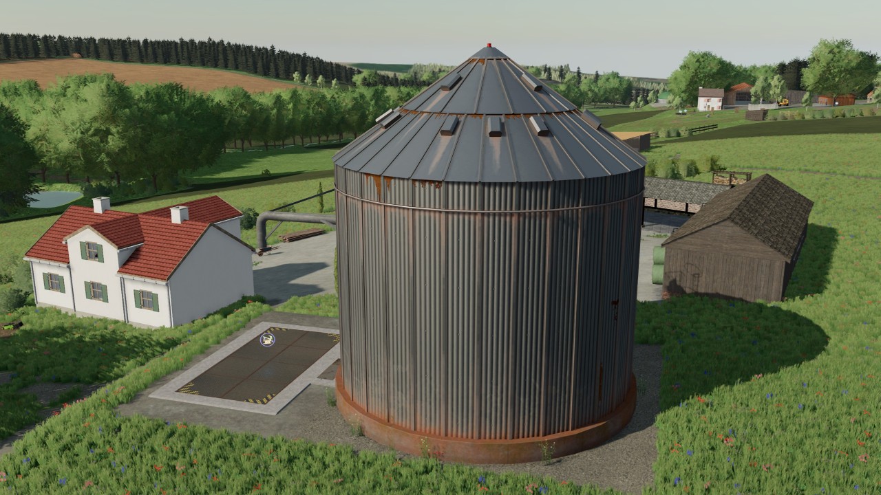 Old storage silo on courtyard