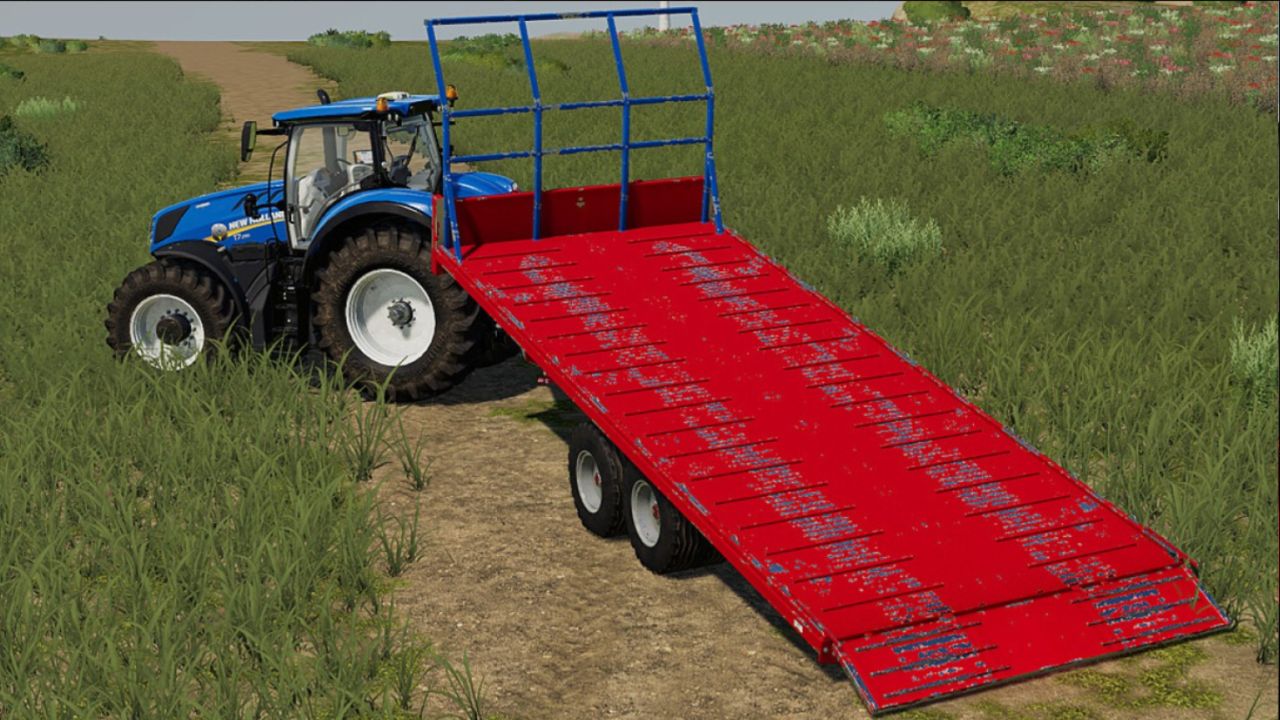 OMP tilting flatbed trailer FS22 thumbnail 2