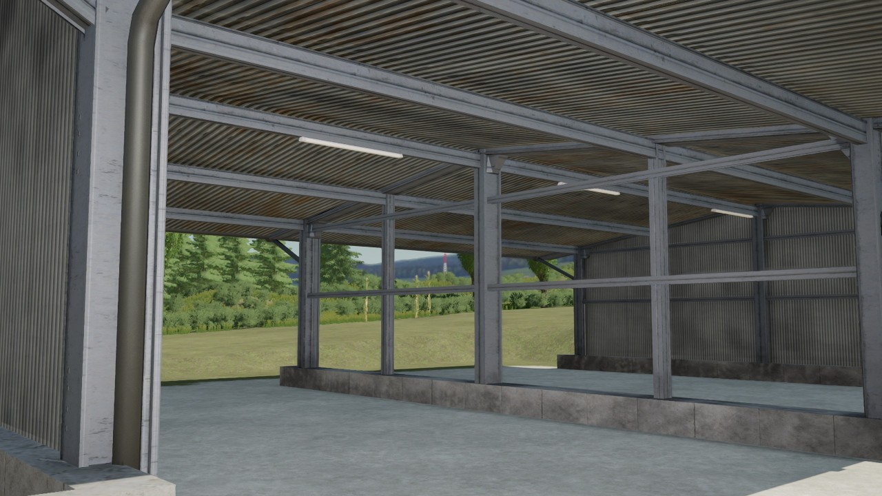 Open wooden shed