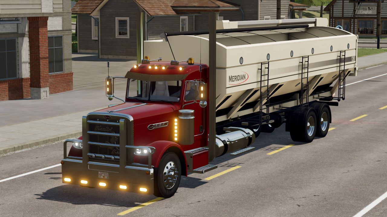 Peterbilt 388 con remolque de grano