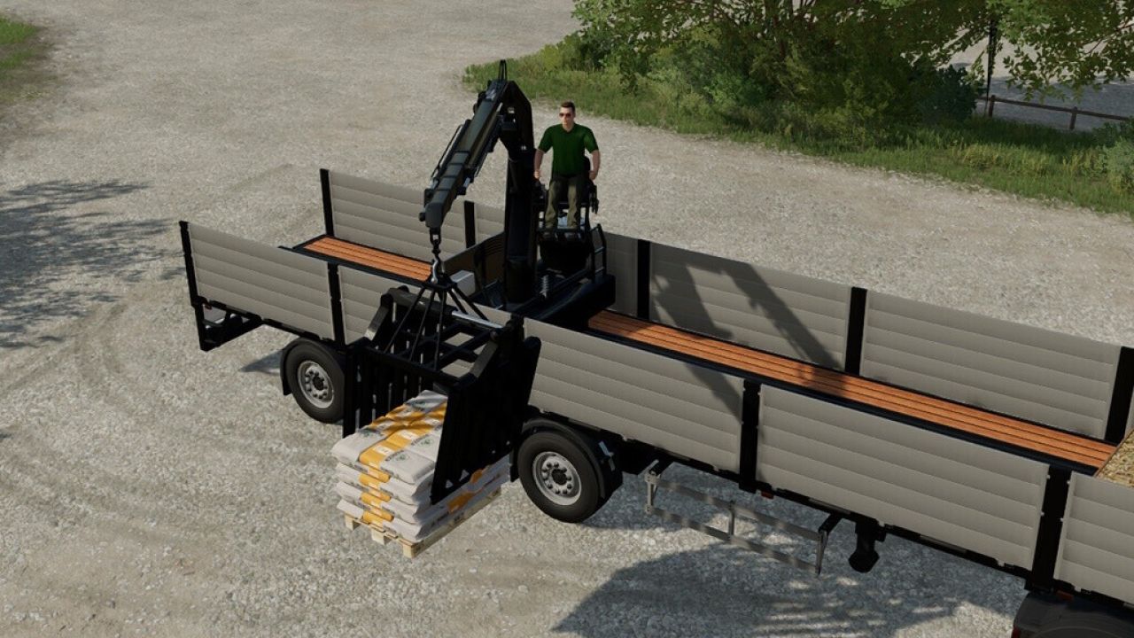 Platform Trailer With Crane