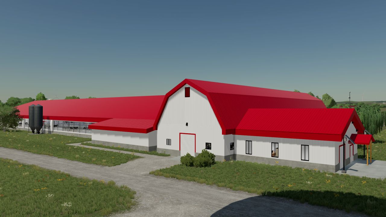 Red/White Style Cow Barn