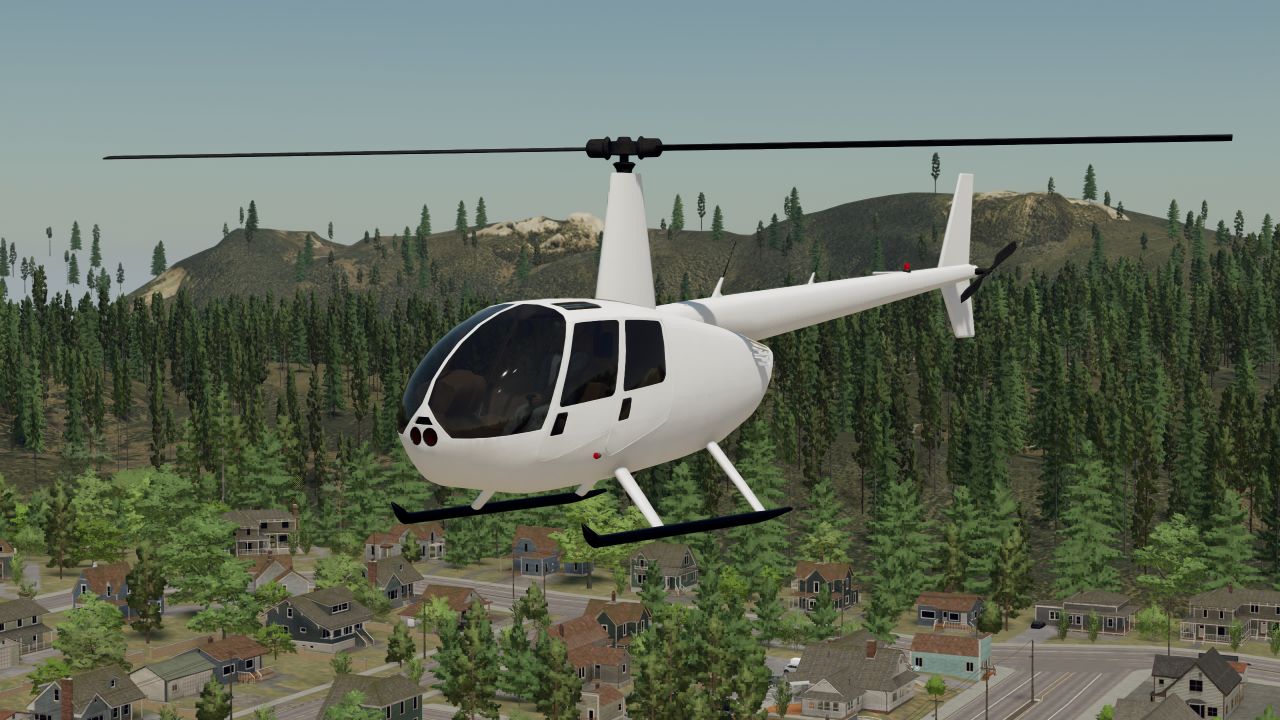 Robinson R44 with sprayer